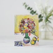 Still Life Blume Äpfel August Macke Postkarte (Stehend Vorderseite)