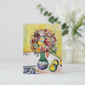 Still Life Blume Äpfel August Macke Postkarte (Stehend Vorderseite)