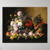 Still Life Blume und Frucht von Severin Roesen Poster (Vorne)