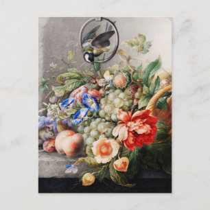 Still Life Blume und Früchte Klassische Kunst Postkarte