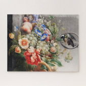 Still Life Blume und Früchte Klassische Kunst Puzzle (Horizontal)