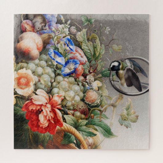 Still Life Blume und Früchte Klassische Kunst Puzzle (Horizontal)