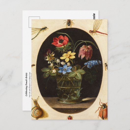 Still Life Blume und Insekten von Clara Peeters Po Postkarte (Vorne/Hinten)