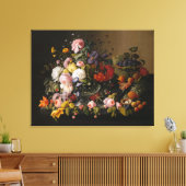 Still Life: Blume und Obst von Severin Roesen Leinwanddruck (Insitu (Wohnzimmer))