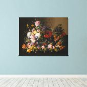 Still Life: Blume und Obst von Severin Roesen Leinwanddruck (Insitu (Holzboden))