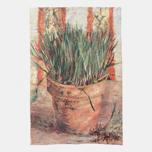 Still Life Blupot w Chives von Vincent van Gogh Geschirrtuch (Vertikal)