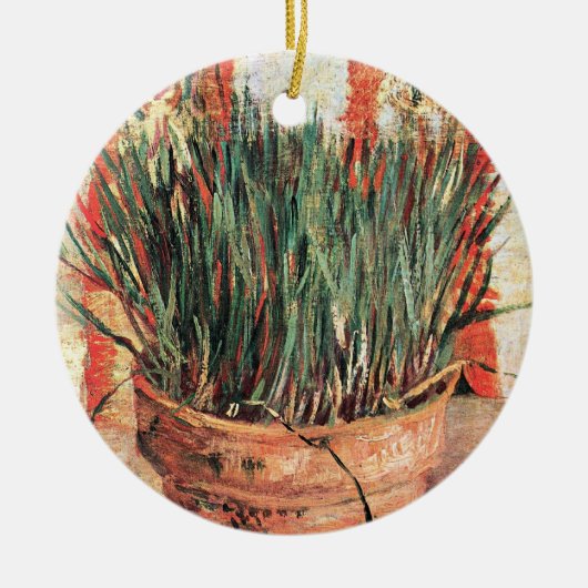 Still Life Blupot w Chives von Vincent van Gogh Keramik Ornament (Vorne)