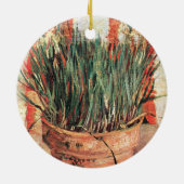 Still Life Blupot w Chives von Vincent van Gogh Keramik Ornament (Hinten)