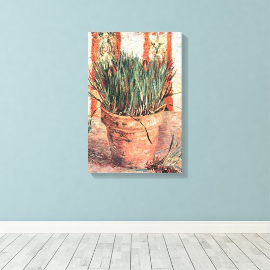 Still Life Blupot w Chives von Vincent van Gogh Leinwanddruck (Insitu (Holzboden))