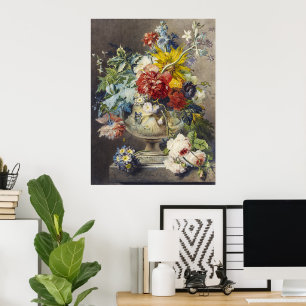 Still Life Bouquet von Blume in einer Vase Vintag Poster