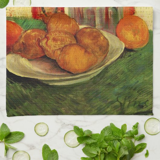 Still Life Decanter und Zitronen von Vincent van G Geschirrtuch (Gefaltet)