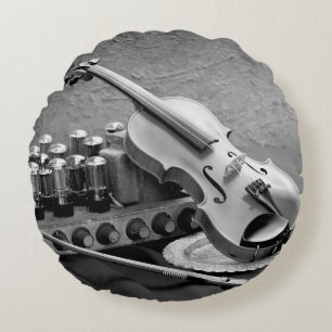 Still life fine art photography on musician techno rundes kissen