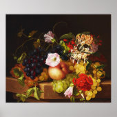 Still Life Frucht und Blume von Adelheid Dietrich Poster (Vorne)