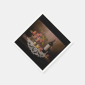 Still life Fruit Bowl and Wine Bottle      Serviette (Ecke)