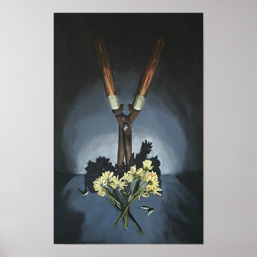 Still Life. Garden clippers and daisies poster (Vorne)