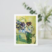 Still Life Glass Carnation Van Gogh Fine Art Postkarte (Stehend Vorderseite)