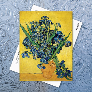 Still Life Irises Clay Pot Vincent van Gogh Postkarte