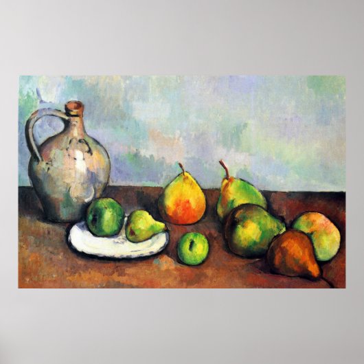 Still Life, Jar und Frucht von Paul Cezanne Poster (Vorne)