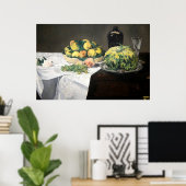 Still Life Lemon Pfirsiche von Manet Impressionist Poster (Heimbüro)