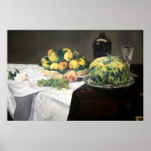 Still Life Lemon Pfirsiche von Manet Impressionist Poster (Vorne)