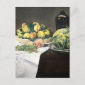 Still Life Lemon Pfirsiche von Manet Impressionist Postkarte (Vorderseite)