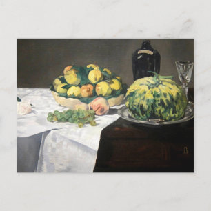 Still Life Lemon Pfirsiche von Manet Impressionist Postkarte