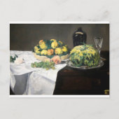 Still Life Lemon Pfirsiche von Manet Impressionist Postkarte (Vorderseite)
