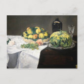 Still Life Lemon Pfirsiche von Manet Impressionist Postkarte (Vorderseite)