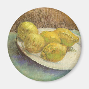 Still Life Lemons on a Plate by Vincent van Gogh Magnet
