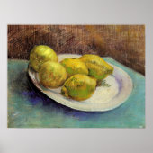 Still Life Lemons on a Plate by Vincent van Gogh Poster (Vorne)
