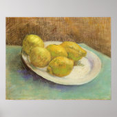 Still Life Lemons on a Plate by Vincent van Gogh Poster (Vorne)