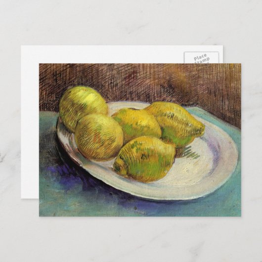 Still Life Lemons on a Plate by Vincent van Gogh Postkarte (Vorne/Hinten)