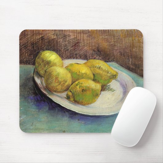 Still Life Lemons on Plate Van Gogh Fine Art Mousepad (Mit Mouse)