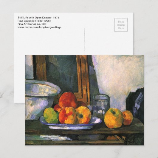 Still Life mit Open Drawing von Cezanne Postkarte (Vorne/Hinten)
