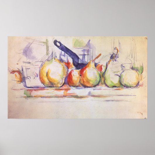 Still Life mit Saucepan von Paul Cezanne Poster (Vorne)
