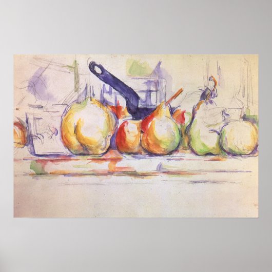Still Life mit Saucepan von Paul Cezanne Poster (Vorne)