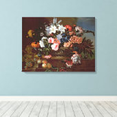Still Life of Flowers in a Basket Leinwanddruck (Insitu (Holzboden))