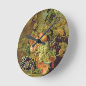 Still Life of Fruit Runde Wanduhr (Winkel)