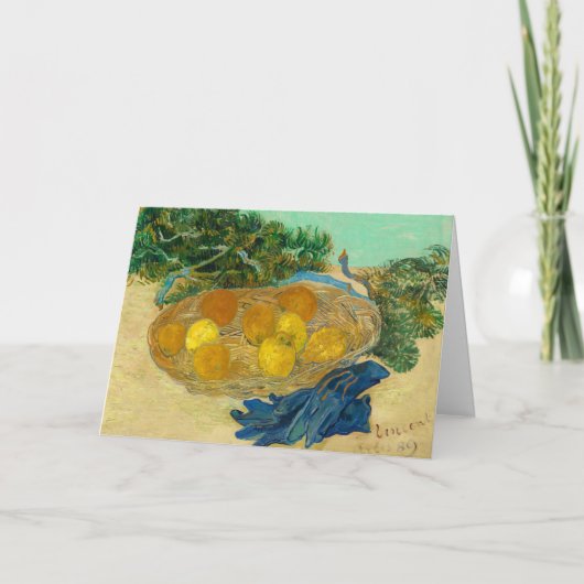 Still Life of Oranges and Lemons Greeting Card Dankeskarte (Vorderseite)
