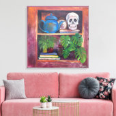 Still Life on a Bookcase Stretched Canvas Print Leinwanddruck (Insitu (Wohnzimmer))