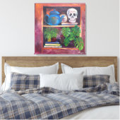 Still Life on a Bookcase Stretched Canvas Print Leinwanddruck (Insitu (Schlafzimmer))