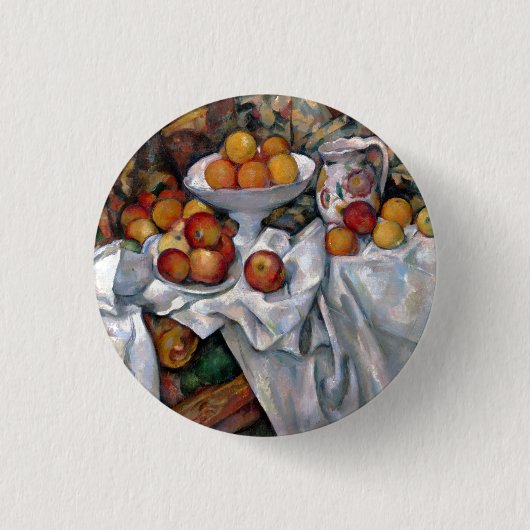 Still Life Orange - Paul Cezanne Malerei Art Button (Vorderseite)