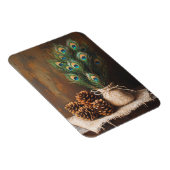 Still Life Peacock Feathers Pinecones Flexibel Magnet (Rechte Seite)