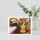 Still Life Pillow Blume August Macke Postcard Postkarte (Stehend Vorderseite)