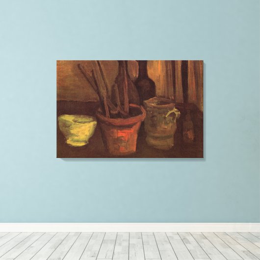 Still Life Pinsel in Pot von Vincent van Gogh Leinwanddruck (Insitu (Holzboden))