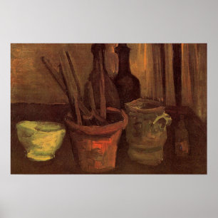 Still Life Pinsel in Pot von Vincent van Gogh Poster