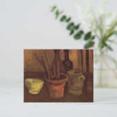 Still Life Pinsel in Pot von Vincent van Gogh Postkarte (Stehend Vorderseite)