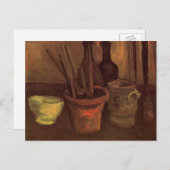 Still Life Pinsel in Pot von Vincent van Gogh Postkarte (Vorne/Hinten)
