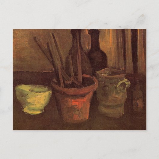 Still Life Pinsel in Pot von Vincent van Gogh Postkarte (Vorderseite)