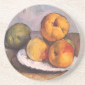 Still Life Quince, Äpfel, Birnen von Paul Cezanne Getränkeuntersetzer (Vorne)
